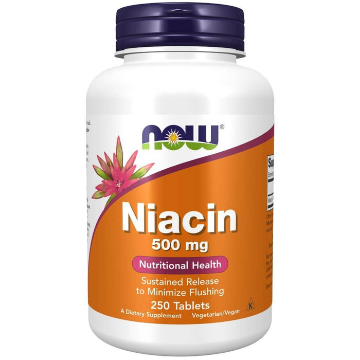 NOW Foods Niacin (Vitamin B-3) 500 mg Sustained Release 250 Tablets - Vitamins & Minerals at MySupplementShop by NOW Foods