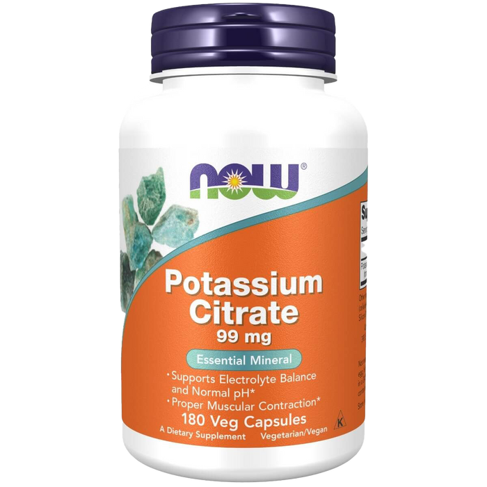 NOW Foods Potassium Citrate 99 mg 180 Veg Capsules