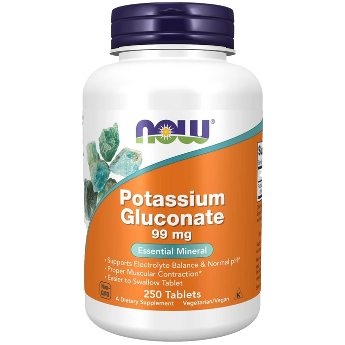 NOW Foods Potassium Gluconate 99mg 250 Tablets