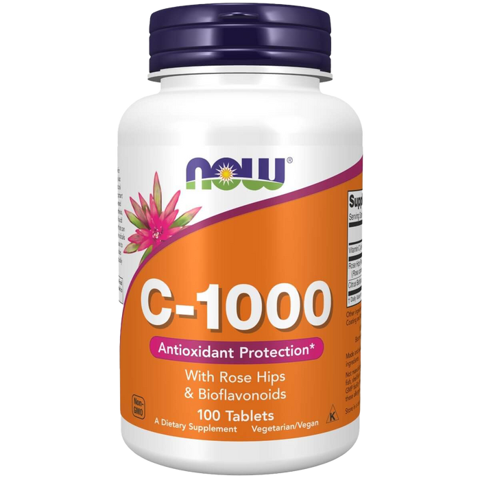 NOW Foods Vitamin C-1000 mit Hagebutten und Bioflavonoiden – 100 Tabletten