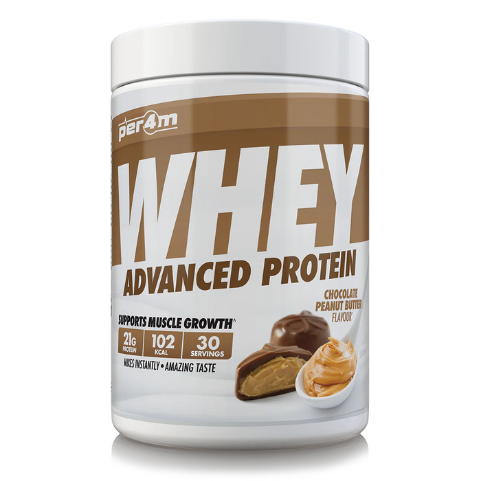 PER4M Whey Protein Powder 900g - 30 Servings | 21g Protein per Serving, Zero Sugar, Gluten-Free