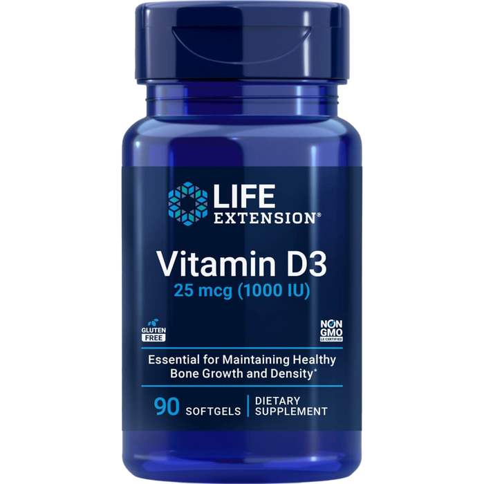 Life Extension Vitamin D3 25 mcg (1000 IU) 90 Softgels