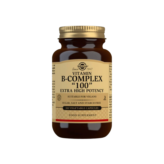 Solgar Vitamin B-Complex 100 Extra High Potency Vegetable Capsules Pack of 100