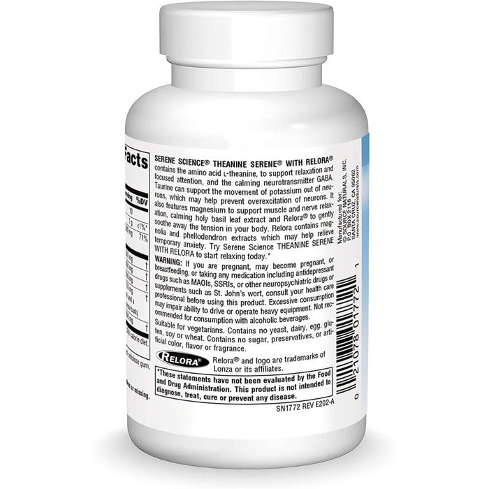 Source Naturals Theanine Serene with Relora 60 Tablets | Premium Supplements at MYSUPPLEMENTSHOP