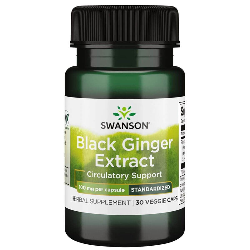 Swanson Black Ginger Extract 100mg 30 Veggie Capsules - Health and Wellbeing at MySupplementShop by Swanson