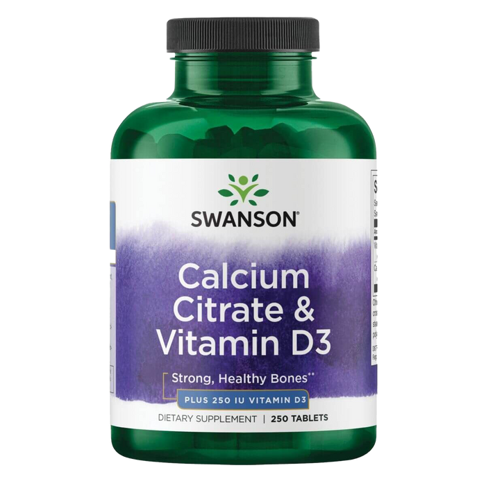 Swanson Calcium Citrate & Vitamin D 250 Tablets