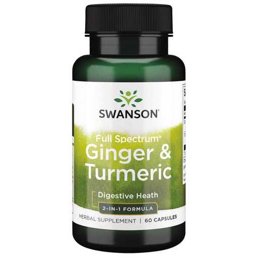 Swanson Full Spectrum Ginger &amp; Turmeric 60 Capsules | Premium Supplements at MYSUPPLEMENTSHOP