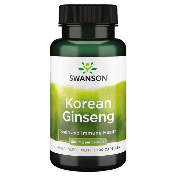 Swanson Korean Ginseng 500mg 100 Capsules - Health and Wellbeing at MySupplementShop by Swanson