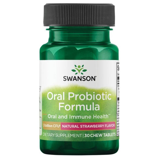 Swanson Oral Probiotic Formula 3 Billion CFU 30 Chewables, Strawberry Flavour - Supplements at MySupplementShop by Swanson