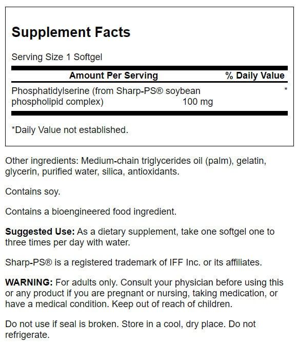 Swanson Phosphatidylserine 100 mg 90 Softgels | Premium Supplements at MYSUPPLEMENTSHOP