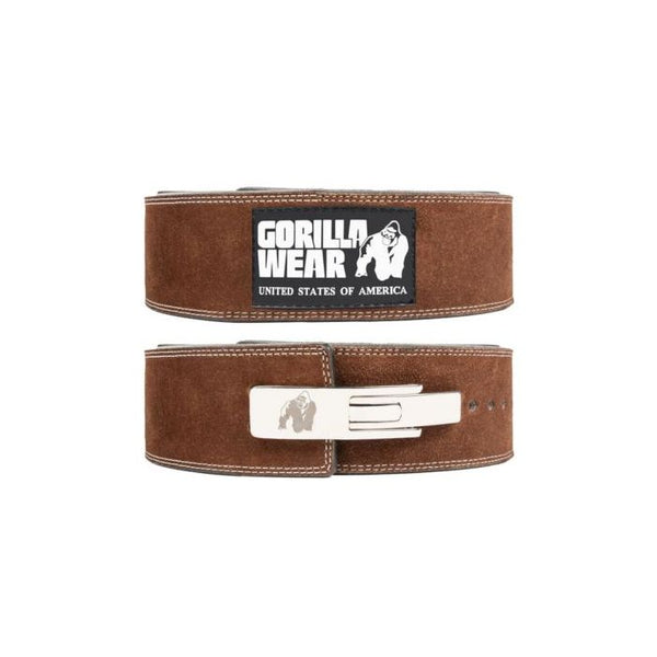 Gorilla Wear 4 Inch Leather Lever Belt Brown