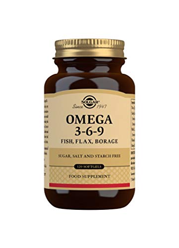 Solgar OMEGA 3-6-9 | ausgewogenes Verhältnis von Omega-3- 6- und 9-Fettsäuren aus Leinsamen- Borretsch- und Fischöl | 120 Softgel-Kapseln für 40 Tage | High-Quality Omega 3-6-9 | MySupplementShop.co.uk