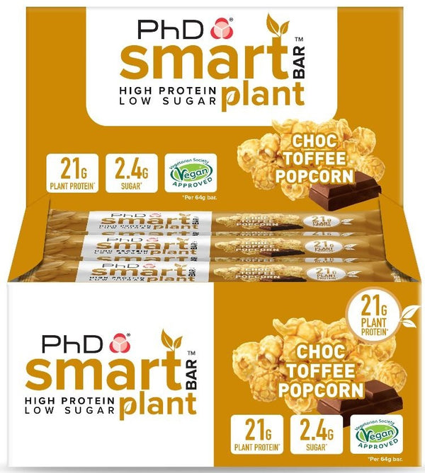 PhD Smart Bar Plant, Choc Peanut Caramel - 12 bars | High-Quality Protein | MySupplementShop.co.uk