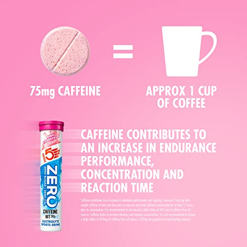 HIGH5 ZERO Caffeine Hit Electrolyte Hydration Tablets Added Vitamin C (Pink Grapefruit 8x20 Tablets) | High-Quality Electrolyte Replacements | MySupplementShop.co.uk