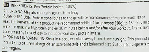 MyProtein MyVegan Pea Protein Isolate  1kg Unflavoured | High-Quality Health Foods | MySupplementShop.co.uk