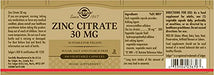 Solgar Zinc Citrate 30 mg Vegetable Capsules 100Tabs | High-Quality Health Foods | MySupplementShop.co.uk