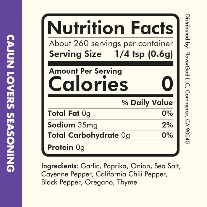FlavorGod Cajun Lovers Seasoning - 156g | High-Quality Health Foods | MySupplementShop.co.uk
