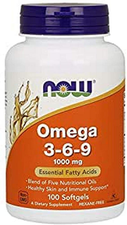 NOW Foods Omega 3-6-9, 1000mg - 100 softgel | High-Quality Essential Fatty Acids | MySupplementShop.co.uk