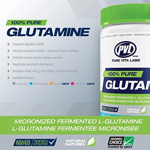 PVL 100% Pure Glutamine 400g Orange | High-Quality L-Glutamine, Glutamine | MySupplementShop.co.uk
