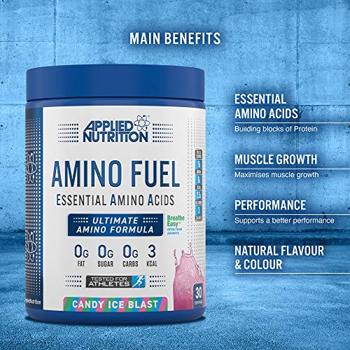 Applied Nutrition Amino Fuel - Amino Acids Supplement EAA Essential Amino Acids Powder Muscle Fuel & Recovery (390g - 30 Servings) (Fruit Burst) | High-Quality Amino Acids and BCAAs | MySupplementShop.co.uk