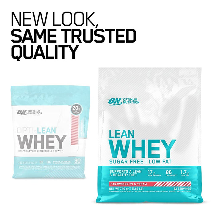 Optimum Nutrition Opti-Lean Whey Powder, Strawberry - 780 grams | High-Quality Protein | MySupplementShop.co.uk