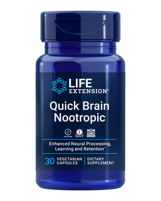 Life Extension Quick Brain Nootropic - 30 vcaps | High-Quality Health and Wellbeing | MySupplementShop.co.uk