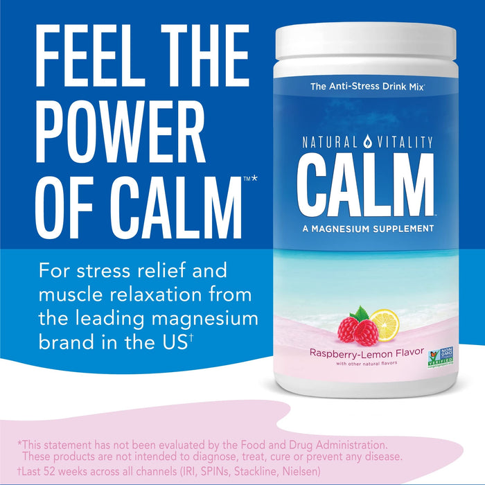 Calm Magnesium Powder, Raspberry Lemon - 113g by Natural Vitality at MYSUPPLEMENTSHOP.co.uk