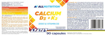 Allnutrition Calcium D3 + K2 - 90 caps | High-Quality Vitamins, Minerals & Supplements | MySupplementShop.co.uk