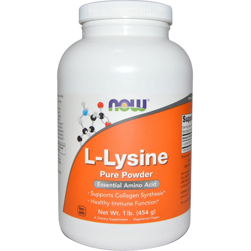 NOW Foods L-Lysine, 1000mg (Powder) - 454g | High-Quality Amino Acids | MySupplementShop.co.uk