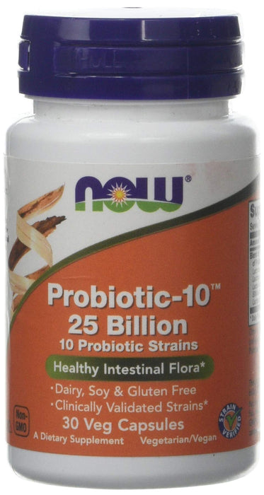 NOW Foods Probiotic-10, 25 Billion - 30 vcaps | High-Quality Sports Supplements | MySupplementShop.co.uk