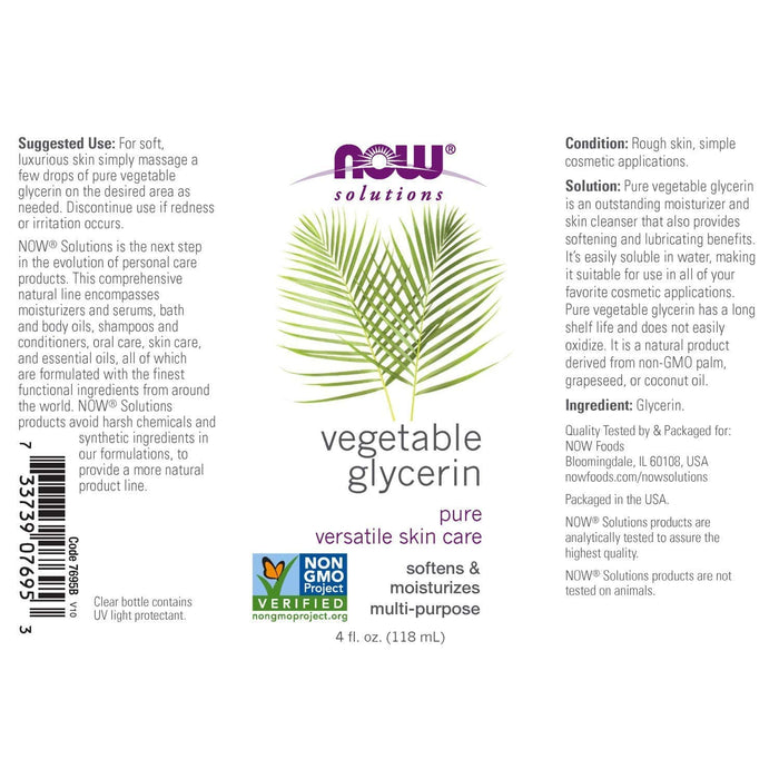 NOW Foods Vegetable Glycerine - 118 ml. | High-Quality Health and Wellbeing | MySupplementShop.co.uk