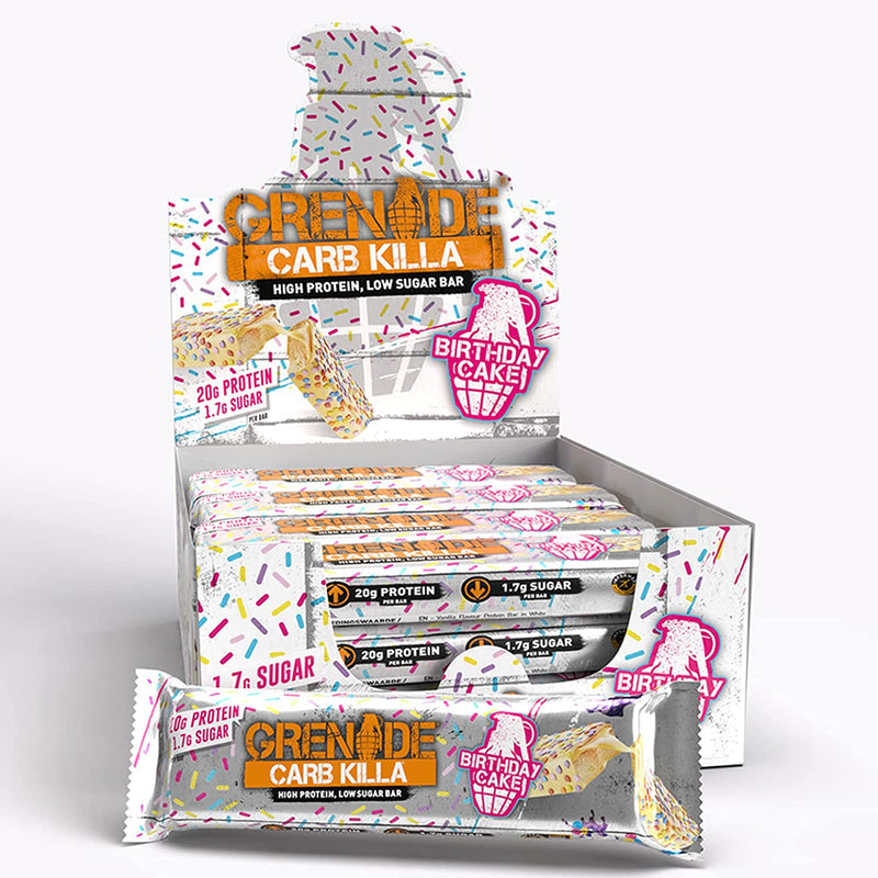 Grenade High Protein Low Sugar Bar 12 x 60g (Copy) - Birthday Cake - Protein Bars at MySupplementShop by Grenade