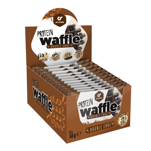 Go Fitness Protein Waffle 12x50g Double Chocolate Flavour | High-Quality Pancakes & Waffles | MySupplementShop.co.uk