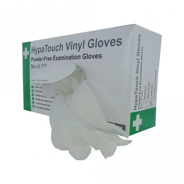Disposable Powder Free White Vinyl Gloves (Pack of 100)