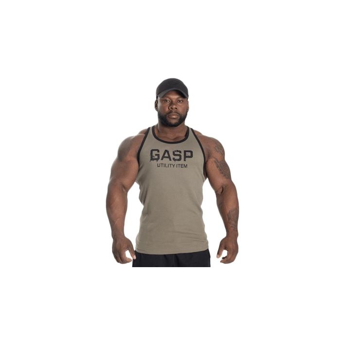 GASP Ribbed T-Back - Washed Green - Small - Tank Top at MySupplementShop by Gasp