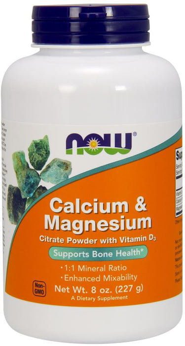 NOW Foods Calcium & Magnesium, Citrate Powder with Vitamin D3 - 227g - Vitamins & Minerals at MySupplementShop by NOW Foods