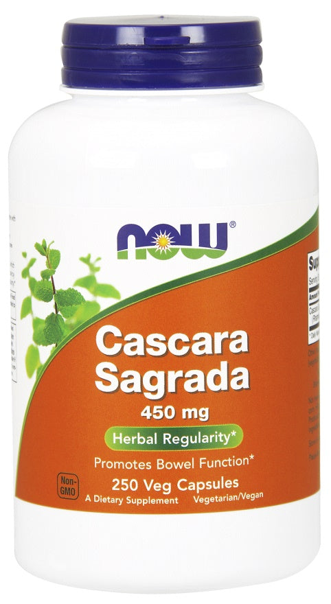 NOW Foods Cascara Sagrada, 450mg - 250 vcaps | High-Quality Health and Wellbeing | MySupplementShop.co.uk