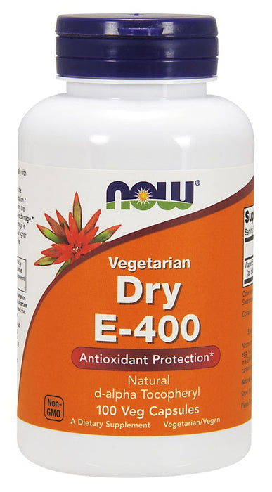 NOW Foods Vitamin E-400 Dry, Vegetarian - 100 vcaps - Vitamins & Minerals at MySupplementShop by NOW Foods