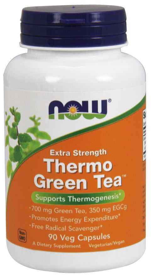 NOW Foods Thermo Green Tea, Extra Strength - 90 vcaps | High-Quality Health and Wellbeing | MySupplementShop.co.uk