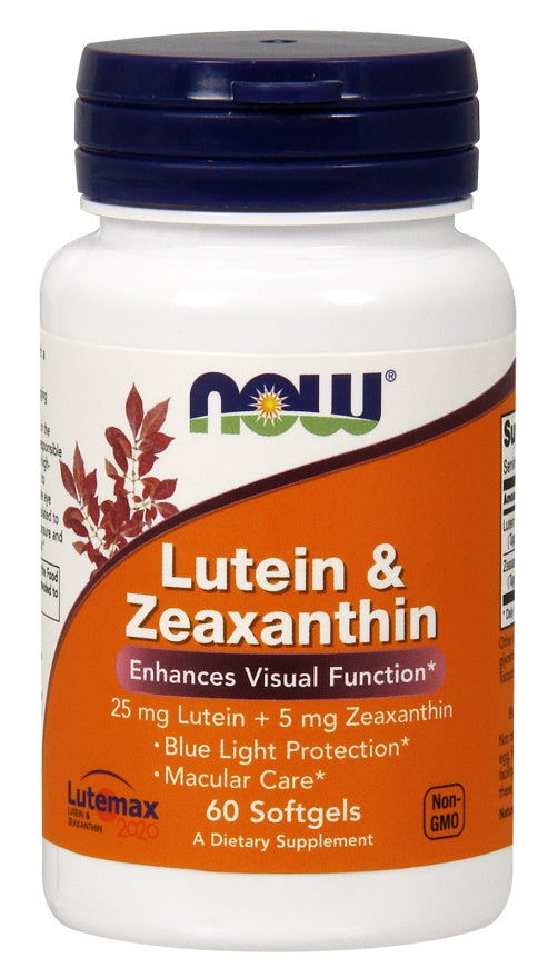 NOW Foods Lutein & Zeaxanthin - 60 softgels | High-Quality Health and Wellbeing | MySupplementShop.co.uk