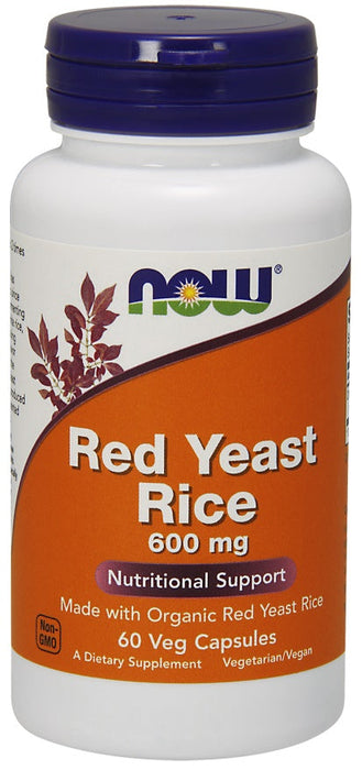 NOW Foods Red Yeast Rice, 600mg - 60 vcaps - Health and Wellbeing at MySupplementShop by NOW Foods