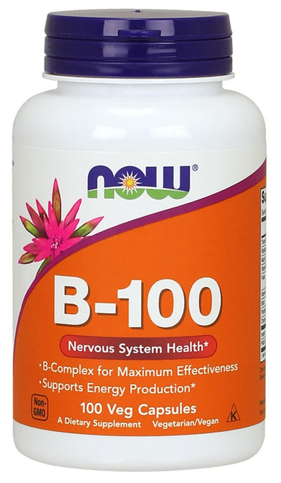 NOW Foods Vitamin B-100 - 100 vcaps - Vitamins & Minerals at MySupplementShop by NOW Foods