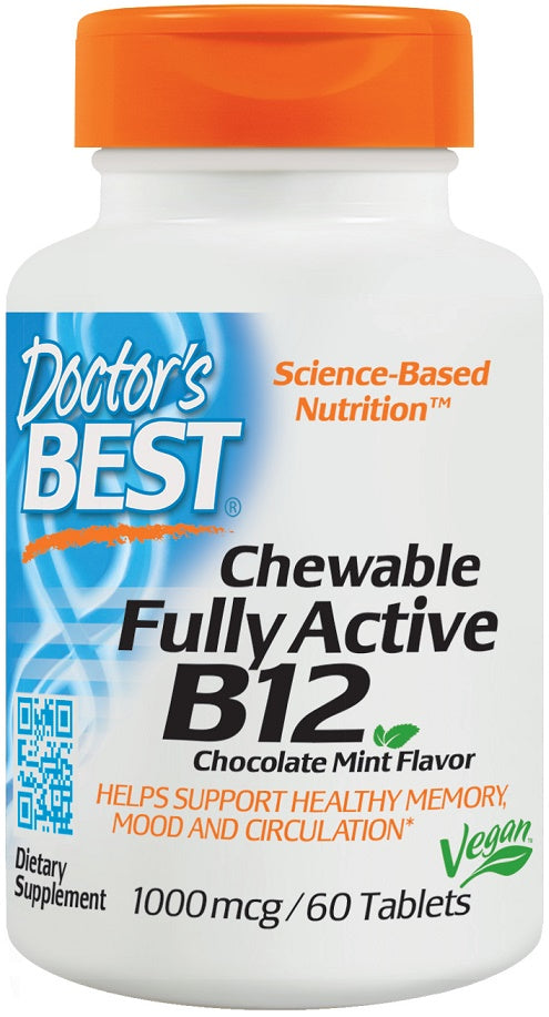 Doctor's Best Chewable Fully Active B12, 1000mcg - 60 tabs | High-Quality Sports Supplements | MySupplementShop.co.uk