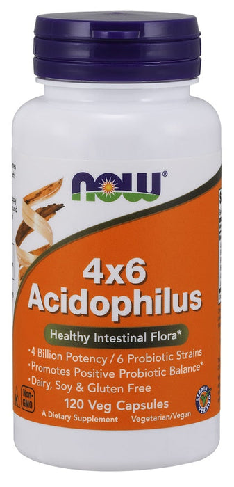 NOW Foods Acidophilus 4X6 - 120 vcaps - Health and Wellbeing at MySupplementShop by NOW Foods