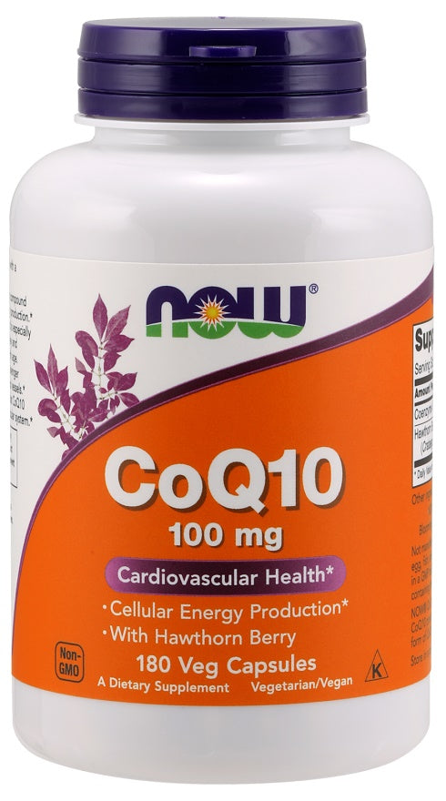 NOW Foods CoQ10 with Hawthorn Berry, 100mg - 180 vcaps | High-Quality Hats & Caps | MySupplementShop.co.uk