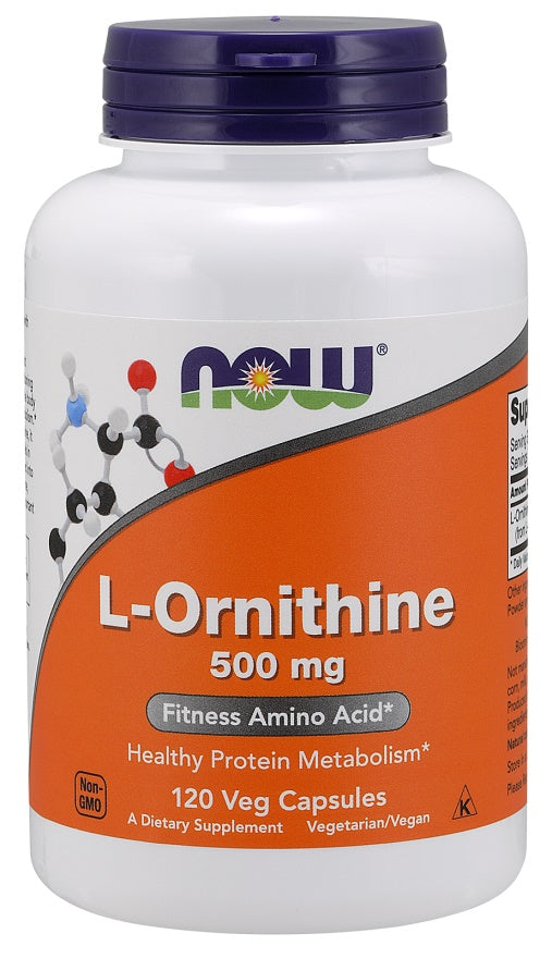NOW Foods L-Ornithine, 500mg - 120 vcaps | High-Quality Amino Acids and BCAAs | MySupplementShop.co.uk