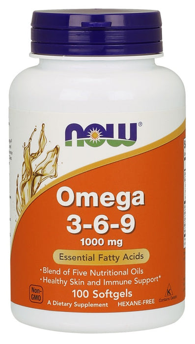 NOW Foods Omega 3-6-9, 1000mg - 100 softgel - Omegas, EFAs, CLA, Oils at MySupplementShop by NOW Foods