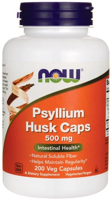 NOW Foods Psyllium Husk, 500mg - 200 vcaps | High-Quality Health and Wellbeing | MySupplementShop.co.uk