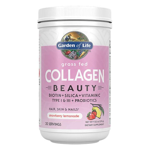 Garden of Life Grass Fed Collagen Beauty, Strawberry Lemonade - 270g - Health and Wellbeing at MySupplementShop by Garden of Life