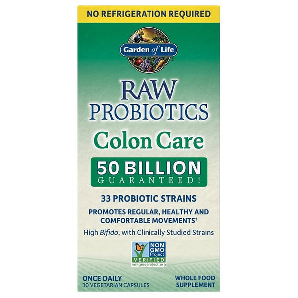 Garden of Life Raw Probiotics Colon Care - 30 vcaps | High-Quality Health and Wellbeing | MySupplementShop.co.uk